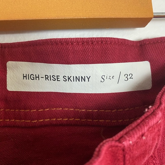Anthropologie red high rise skinny pants - Picture 5 of 6